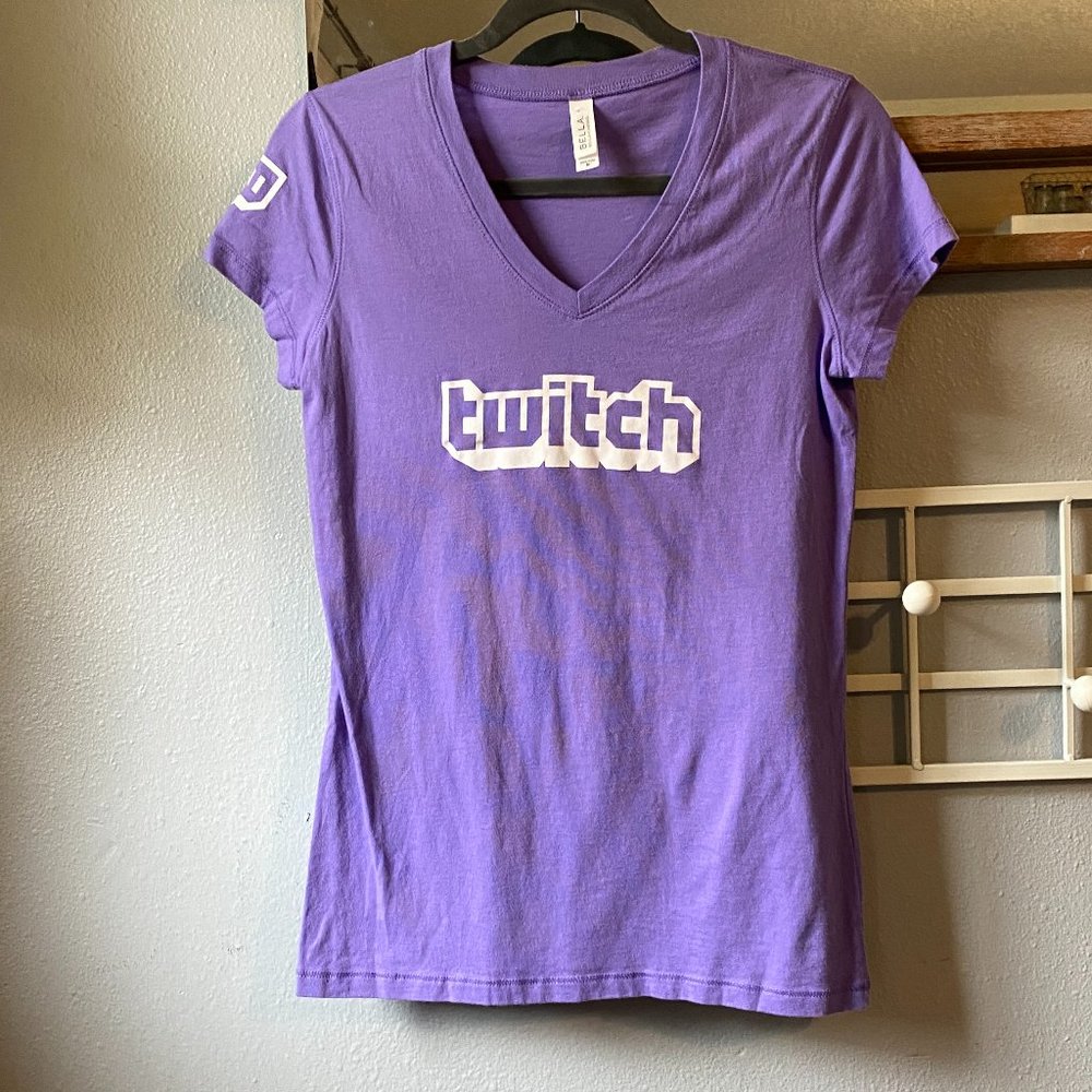 Twitch Purple V-Neck Short Sleeve Tee